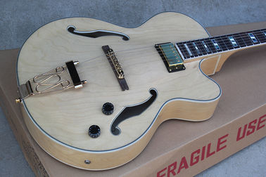 Custom Classic F hole wood natural color hollow body electric guitar colors is optional free shipping supplier