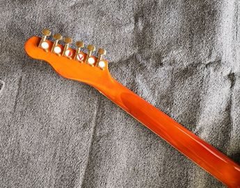 Custom orange TL hollow body f hole ebony fingerboard gold bridge electric guitar musical instrument shop supplier