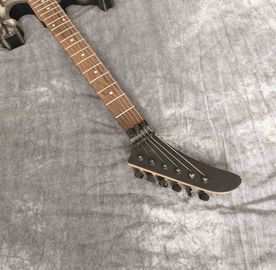 Skull Carving Body 6 Strings Electric Guitar in Matte Black Color supplier