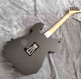 Skull Carving Body 6 Strings Electric Guitar in Matte Black Color supplier