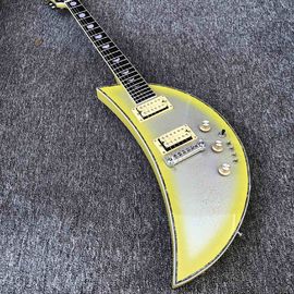 Outlet 6 string electric guitar moon guitar in silver paint rosewood fingerboard kinds color is available free shipping supplier