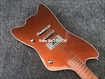 High quality electric guitar with Metallic orange gold dust paint on all parts front and back including fretboard Single supplier