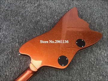 High quality electric guitar with Metallic orange gold dust paint on all parts front and back including fretboard Single supplier