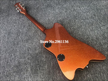 High quality electric guitar with Metallic orange gold dust paint on all parts front and back including fretboard Single supplier