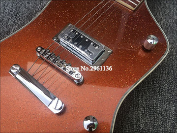 High quality electric guitar with Metallic orange gold dust paint on all parts front and back including fretboard Single supplier