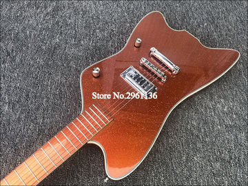 High quality electric guitar with Metallic orange gold dust paint on all parts front and back including fretboard Single supplier