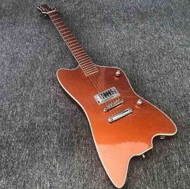 High quality electric guitar with Metallic orange gold dust paint on all parts front and back including fretboard Single supplier