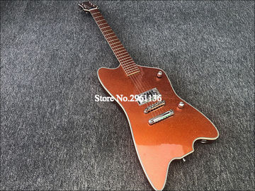 High quality electric guitar with Metallic orange gold dust paint on all parts front and back including fretboard Single supplier