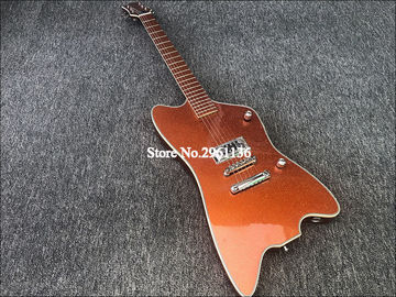 High quality electric guitar with Metallic orange gold dust paint on all parts front and back including fretboard Single supplier