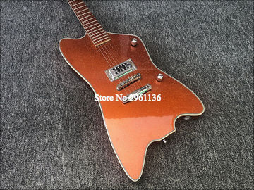 High quality electric guitar with Metallic orange gold dust paint on all parts front and back including fretboard Single supplier