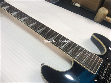 Custom 6 string electric guitar yellow tiger maple veneer rosewood fingerboard double rocking bridge free delivery supplier