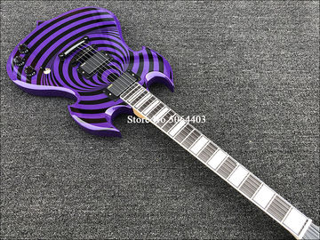 High quality shaped electric guitar purple paint circle black veneer rosewood fingerboard FREE shipping costs supplier