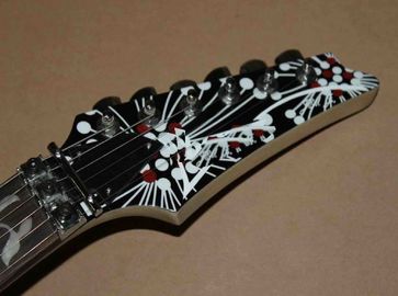 Custom Guitar Jemseries Model Electric Guitar With 3 Pickups Abalone Flower Inlay In Multicolor Black supplier