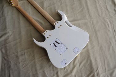 Custom shop white color double necks electric guitar 6+12 strings maple fingerboard basswood body free shipping supplier