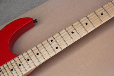 Factory Custom Red Body Electric Guitar with Floyd Rose,HSH Pickups,Black Dots Fret Inlay,Black Hardwares supplier