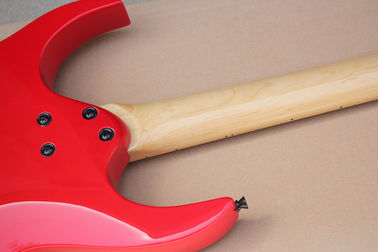 Factory Custom Red Body Electric Guitar with Floyd Rose,HSH Pickups,Black Dots Fret Inlay,Black Hardwares supplier
