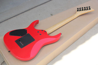 Factory Custom Red Body Electric Guitar with Floyd Rose,HSH Pickups,Black Dots Fret Inlay,Black Hardwares supplier