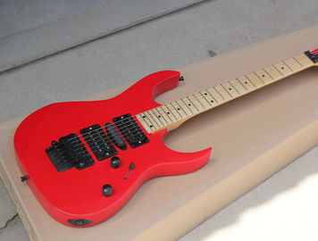 Factory Custom Red Body Electric Guitar with Floyd Rose,HSH Pickups,Black Dots Fret Inlay,Black Hardwares supplier