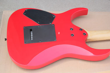 Factory Custom Red Body Electric Guitar with Floyd Rose,HSH Pickups,Black Dots Fret Inlay,Black Hardwares supplier