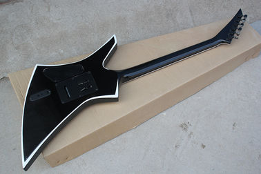 Factory Custom Black Body Electric Guitar whit Floyd Rose,White Binding Neck,Black Hardware,Rosewood Fretboard supplier