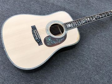 Top quality 41 inch acoustic guitar,Real Abalone inlays and binding,Ebony fingerboard,Factory Custom Solid spruce top Gu supplier