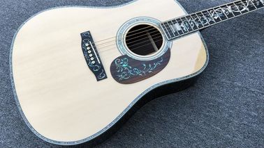 Top quality 41 inch acoustic guitar,Real Abalone inlays and binding,Ebony fingerboard,Factory Custom Solid spruce top Gu supplier