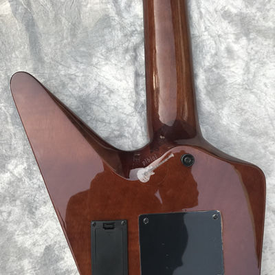 Custom Electric Guitar Brown Rosewood Top Covered Maple Fingerboard 7 Strings Double Swing Customizable Logo supplier