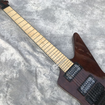Custom Electric Guitar Brown Rosewood Top Covered Maple Fingerboard 7 Strings Double Swing Customizable Logo supplier