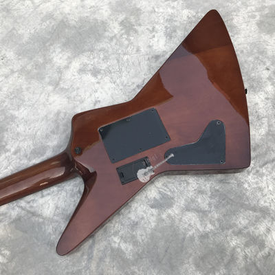 Custom Electric Guitar Brown Rosewood Top Covered Maple Fingerboard 7 Strings Double Swing Customizable Logo supplier