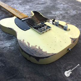 High quality relic remains TELE electric guitar, handmade TELE aged relic electric guitar supplier