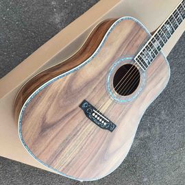 Real Abalone Inlay 41 Inch Koa Wood Round Body Classic Acoustic Guitar Free Shipping supplier