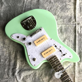 Customized Quality Electric Guitar in Light Green Color with White Hardware supplier