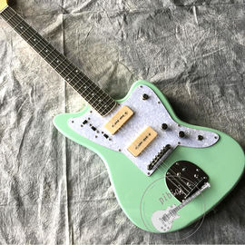 Customized Quality Electric Guitar in Light Green Color with White Hardware supplier
