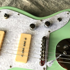 Customized Quality Electric Guitar in Light Green Color with White Hardware supplier