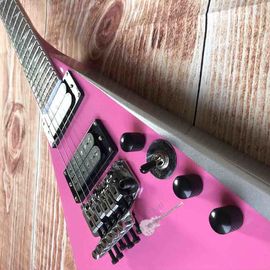 Custom Electric Guitar 2020 New Vibrato System Pink and Metallic Silver Customizable Logo Shape supplier