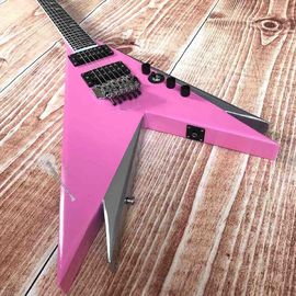 Custom Electric Guitar 2020 New Vibrato System Pink and Metallic Silver Customizable Logo Shape supplier