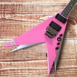 Custom Electric Guitar 2020 New Vibrato System Pink and Metallic Silver Customizable Logo Shape supplier