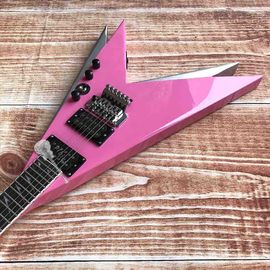 Custom Electric Guitar 2020 New Vibrato System Pink and Metallic Silver Customizable Logo Shape supplier