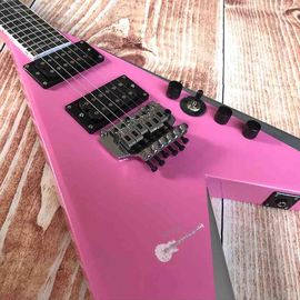 Custom Electric Guitar 2020 New Vibrato System Pink and Metallic Silver Customizable Logo Shape supplier