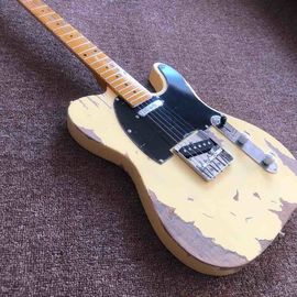 High quality relic remains TELE electric guitar, handmade TELE aged relic electric guitar supplier