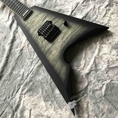 Custom 7 String Flame Cover Flame Neck Maple Binding Fingerboard Edge Side Light Point Electric Guitar supplier