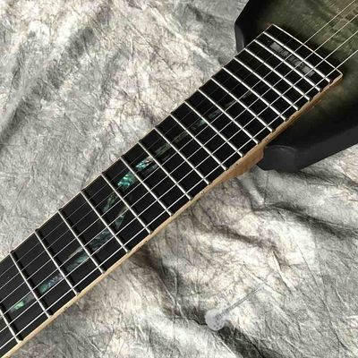 Custom 7 String Flame Cover Flame Neck Maple Binding Fingerboard Edge Side Light Point Electric Guitar supplier