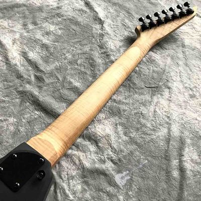 Custom 7 String Flame Cover Flame Neck Maple Binding Fingerboard Edge Side Light Point Electric Guitar supplier