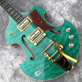 2020 Custom Semi-Hollow High Quality Green Customizable Logo and Shape Electric Guitar supplier