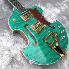 2020 Custom Semi-Hollow High Quality Green Customizable Logo and Shape Electric Guitar supplier