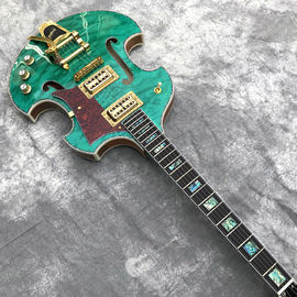 2020 Custom Semi-Hollow High Quality Green Customizable Logo and Shape Electric Guitar supplier