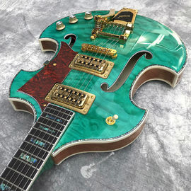 2020 Custom Semi-Hollow High Quality Green Customizable Logo and Shape Electric Guitar supplier