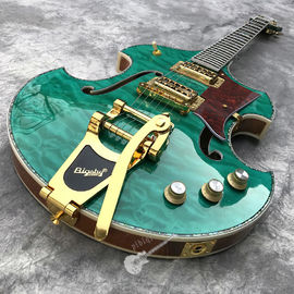 2020 Custom Semi-Hollow High Quality Green Customizable Logo and Shape Electric Guitar supplier