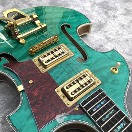 2020 Custom Semi-Hollow High Quality Green Customizable Logo and Shape Electric Guitar supplier