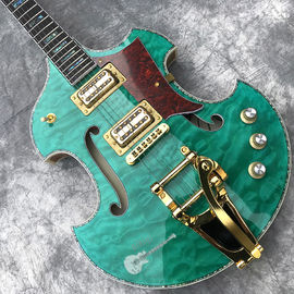 2020 Custom Semi-Hollow High Quality Green Customizable Logo and Shape Electric Guitar supplier